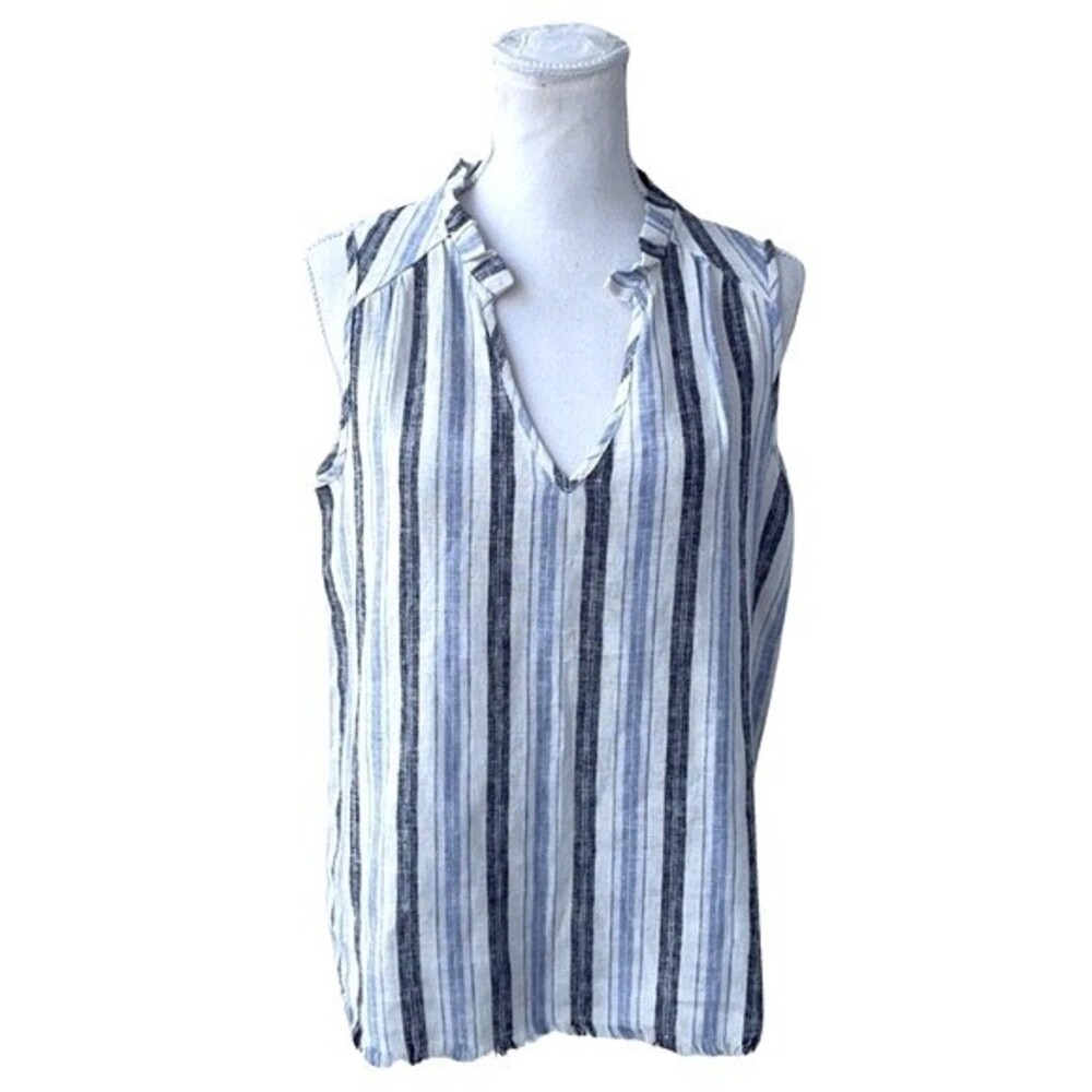 $156 Drew Cream Multi Stella Linen Sleeveless. Medium. NWOT